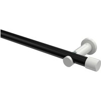 Vorhangstange Schwarz / Weiß, Metall 20 mm Ø Platon Santo