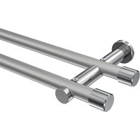 Gardinenstange Silbergrau / Chrom, doppelläufig Metall 20 mm Ø Platon Santo