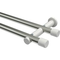Stilgarnituren Edelstahl-Optik / Weiß, Metall 20 mm Ø Platon Santo, zweiläufig