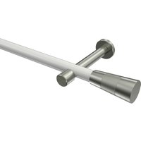 Vorhangstangen Weiß / Edelstahl-Optik, Metall 20 mm Ø Prestige Tanara