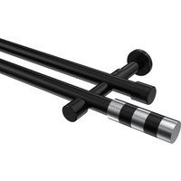 Vorhangstangen Schwarz, Metall 20 mm Ø Prestige Mavell, 2-läufig