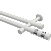 Gardinenstange Weiß, Metall 20 mm Ø Prestige Mavell, doppelläufig