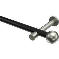 Vorhangstangen Schwarz / Edelstahl-Optik, Metall 20 mm Ø Prestige Luino