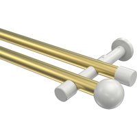 Vorhangstange Messing-Optik / Weiß, zweiläufig Metall 20 mm Ø Prestige Luino