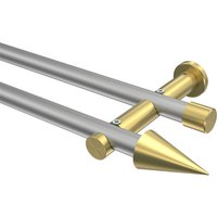 Vorhangstange Silbergrau / Messing-Optik, doppelläufig Metall 20 mm Ø Platon Savio