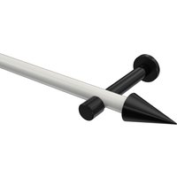 Gardinenstangen Weiß / Schwarz, Metall 20 mm Ø Prestige Savio
