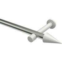 Vorhangstangen Edelstahl-Optik / Weiß, Metall 20 mm Ø Prestige Savio