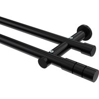 Vorhangstange Schwarz, Metall 20 mm Ø Platon Elanto, 2-läufig