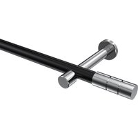 Gardinenstange Schwarz / Chrom, Metall 20 mm Ø Prestige Elanto