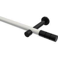 Gardinenstange Weiß / Schwarz, Metall 20 mm Ø Prestige Elanto