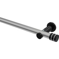 Gardinenstangen Silbergrau / Schwarz, Metall 20 mm Ø Platon Estana