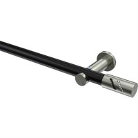 Gardinenstange Schwarz / Edelstahl-Optik, Metall 20 mm Ø Platon Zoena