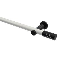 Gardinenstange Weiß / Schwarz, Metall 20 mm Ø Platon Zoena