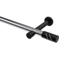 Gardinenstangen Chrom / Schwarz, Metall 20 mm Ø Prestige Zoena