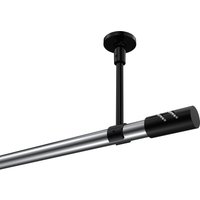Vorhangstange (Deckenanbringung) Chrom / Schwarz, Metall 20 mm Ø Sonette Zoena
