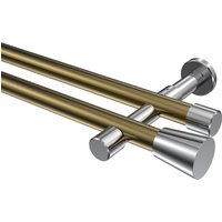 Vorhangstange Messing Antik / Chrom, doppelläufig Metall 20 mm Ø Prestige Sitra