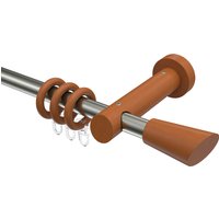 Gardinenstange Edelstahl-Optik / Kirschbaum 20 mm Ø Talena Bero Metall / Holz