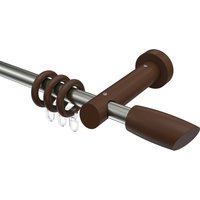 Gardinenstangen Edelstahl-Optik / Nussbaum 20 mm Ø Talena Etta Metall / Holz