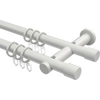 Vorhangstangen Weiß, Metall 20 mm Ø Platon Santo, zweiläufig