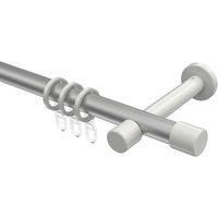 Gardinenstange Silbergrau / Weiß, Metall 20 mm Ø Prestige Santo