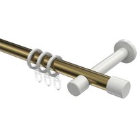 Vorhangstange Messing Antik / Weiß, Metall 20 mm Ø Prestige Santo