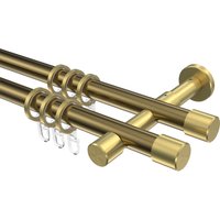 Gardinenstange Messing Antik / Messing-Optik, doppelläufig Metall 20 mm Ø Prestige Santo