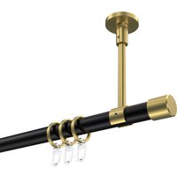 Vorhangstange (Deckenmontage) Schwarz / Messing-Optik, Metall 20 mm Ø Sonette Santo