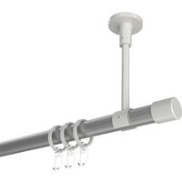Gardinenstange (Deckenbefestigung) Silbergrau / Weiß, Metall 20 mm Ø Sonette Santo
