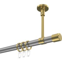 Vorhangstange (Deckenmontage) Silbergrau / Messing-Optik, Metall 20 mm Ø Sonette Santo