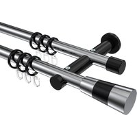 Stilgarnitur Chrom / Schwarz, Metall 20 mm Ø Platon Tanara, 2-läufig