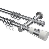 Gardinenstangen Chrom, Metall 20 mm Ø Platon Tanara, doppelläufig