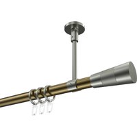 Gardinenstange (Deckenanbringung) Messing Antik / Edelstahl-Optik, Metall 20 mm Ø Sonette Tanara