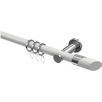 Gardinenstange Weiß / Chrom, Metall 20 mm Ø Platon Verano