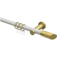 Vorhangstange Weiß / Messing-Optik, Metall 20 mm Ø Platon Verano