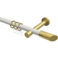 Vorhangstange Weiß / Messing-Optik, Metall 20 mm Ø Prestige Verano