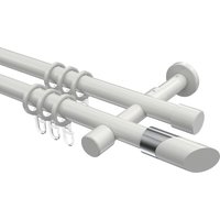 Vorhangstangen Weiß, Metall 20 mm Ø Prestige Verano, zweiläufig