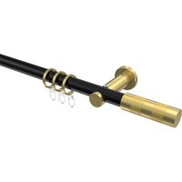 Gardinenstange Schwarz / Messing-Optik, Metall 20 mm Ø Platon Mavell