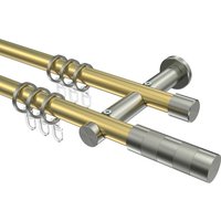 Vorhangstangen Messing-Optik / Edelstahl-Optik 20 mm Ø Platon Mavell, 2-läufig