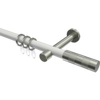 Vorhangstange Weiß / Edelstahl-Optik, Metall 20 mm Ø Prestige Mavell