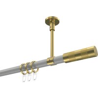 Gardinenstange (Deckenanbringung) Weiß / Messing-Optik, Metall 20 mm Ø Sonette Mavell