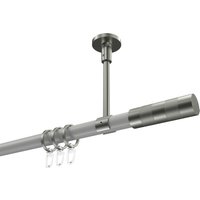 Gardinenstange (Deckenbefestigung) Weiß / Edelstahl-Optik, Metall 20 mm Ø Sonette Mavell