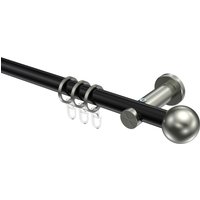 Vorhangstange Schwarz / Edelstahl-Optik, Metall 20 mm Ø Platon Luino