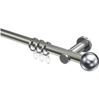 Gardinenstange Edelstahl-Optik / Chrom, Metall 20 mm Ø Platon Luino