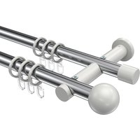Stilgarnituren Chrom / Weiß, Metall 20 mm Ø Platon Luino, doppelläufig