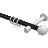 Gardinenstange Schwarz / Weiß, Metall 20 mm Ø Prestige Luino