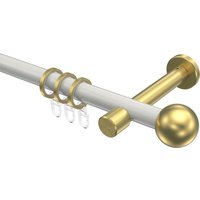 Vorhangstange Weiß / Messing-Optik, Metall 20 mm Ø Prestige Luino