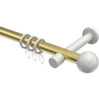 Vorhangstange Messing-Optik / Weiß, Metall 20 mm Ø Prestige Luino