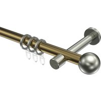 Vorhangstange Messing Antik / Edelstahl-Optik, Metall 20 mm Ø Prestige Luino