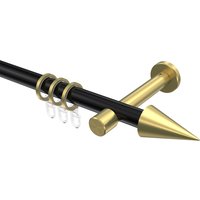 Gardinenstange Schwarz / Messing-Optik, Metall 20 mm Ø Prestige Savio