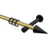 Gardinenstange Messing-Optik / Schwarz, Metall 20 mm Ø Prestige Savio